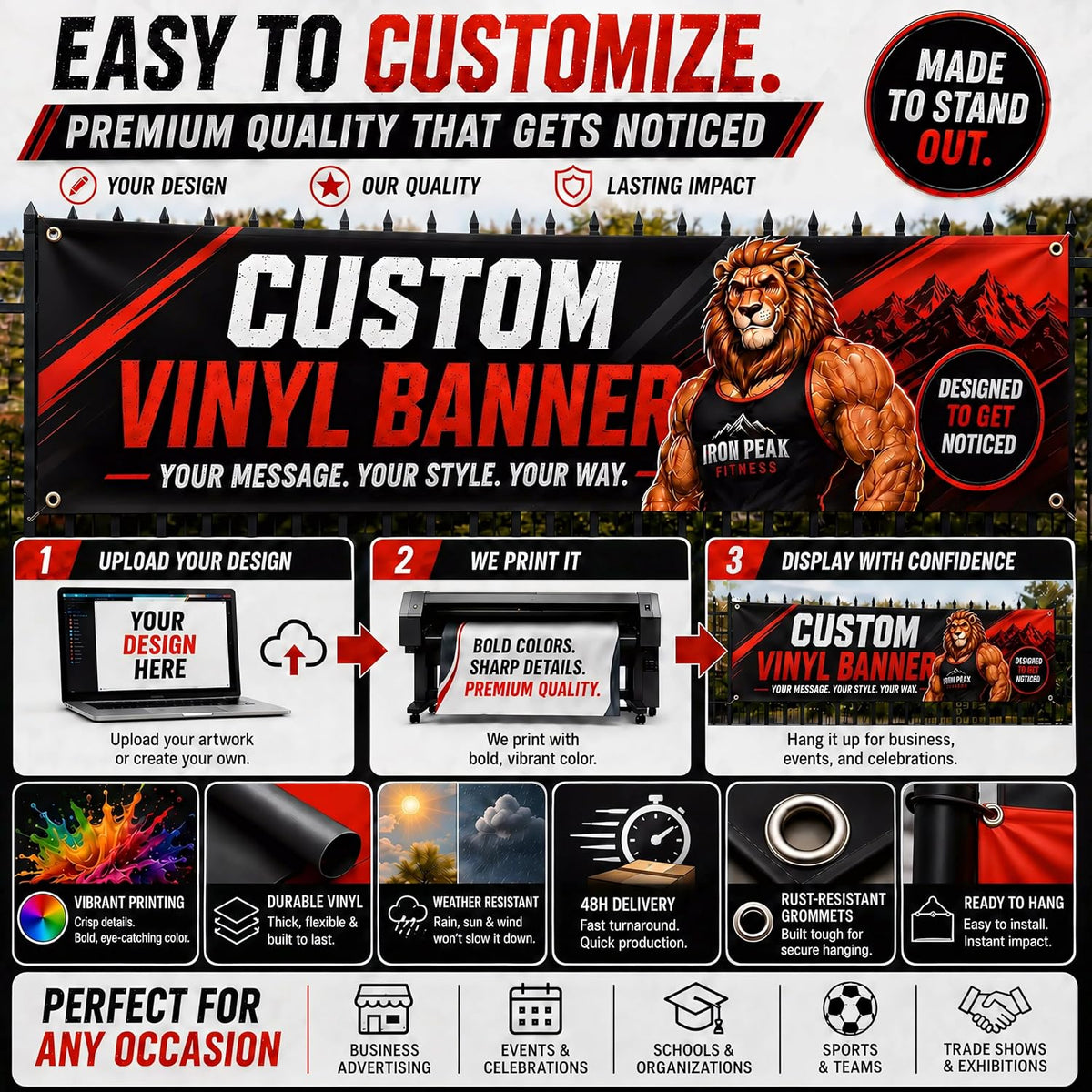We Printing Your Banner - Personalized - Full UV Color - HD, 4ft x 6ft