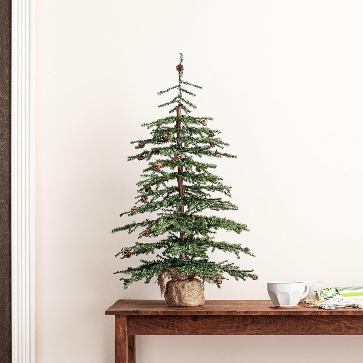 vickerman 30" caramel pine artificial christmas tree unlit shown in use