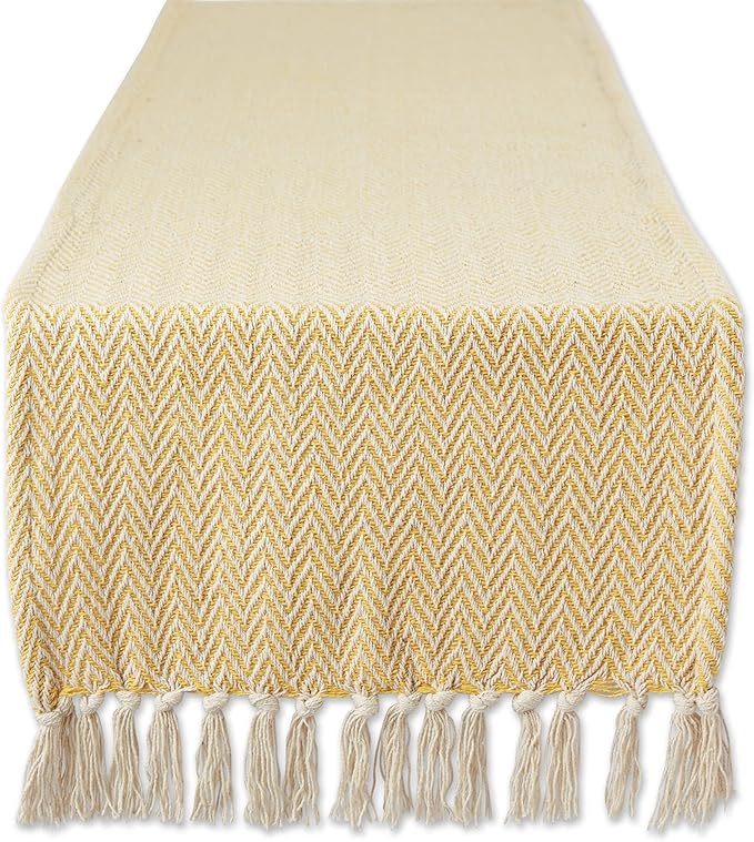 DII Woven Basic Tabletop Collection, Chevron Table Runner, 15x72, Marigold
