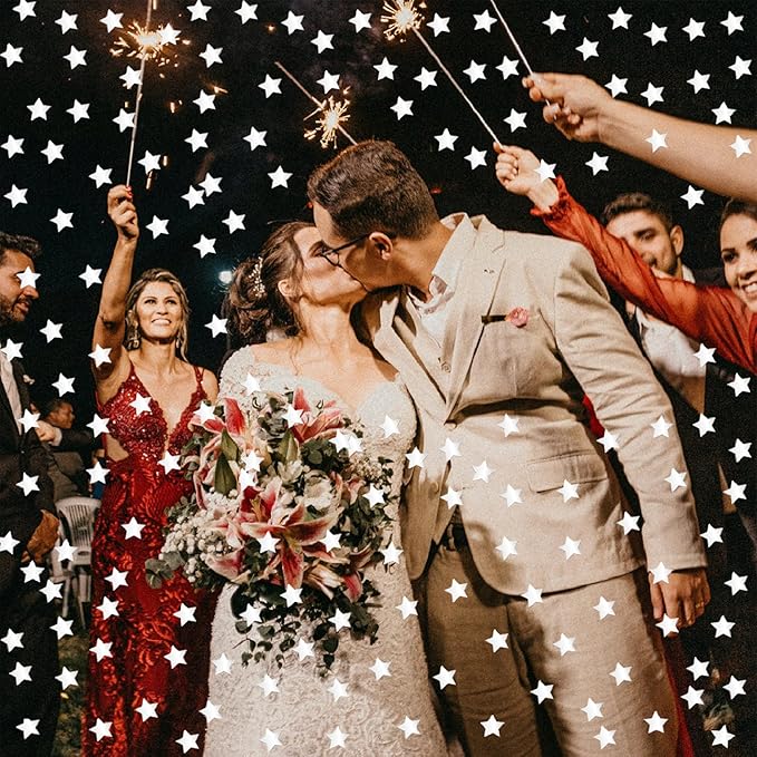 Confetti Star Confetti Table Glitter Sequins for Wedding Birthday Festival Engagemetn Christamas New Year Theme Party Celebrations Favor Party Supplies（Star Silver)