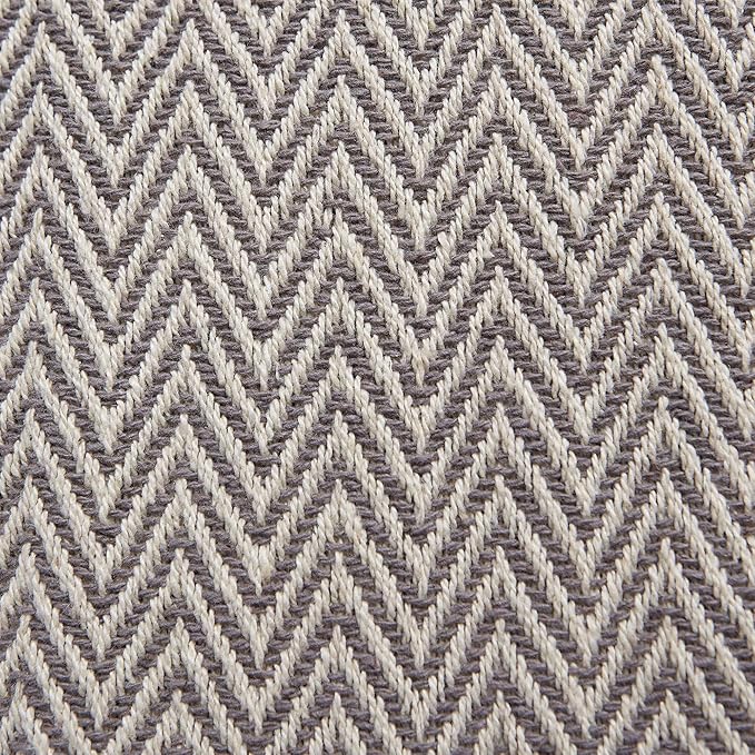 DII Woven Basic Tabletop Collection Chevron Table Runner, 15x72, Gray