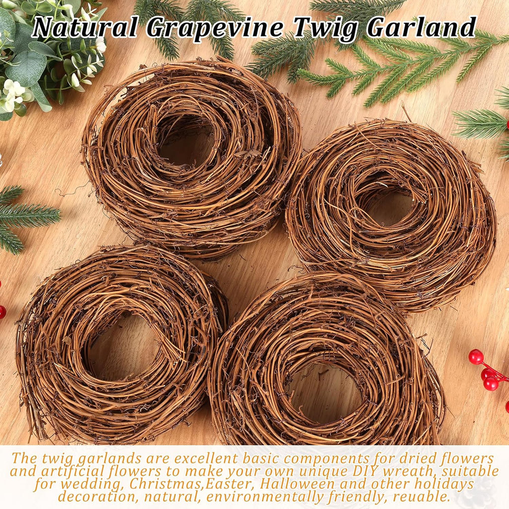 hftzz 8 pcs grapevine garland - 15 ft, side view