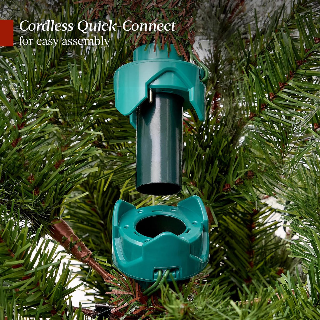 best choice products 7.5ft pre-lit scotch pine christmas, front angle view