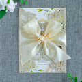 20 PCS 5.12x7.2 Butterfly Quinceanera Invitation, Laser Cut Wedding Invitation Cards with Envelopes for XV Anos Bridal Shower Baby Shower Invite (Shinny Champagne)
