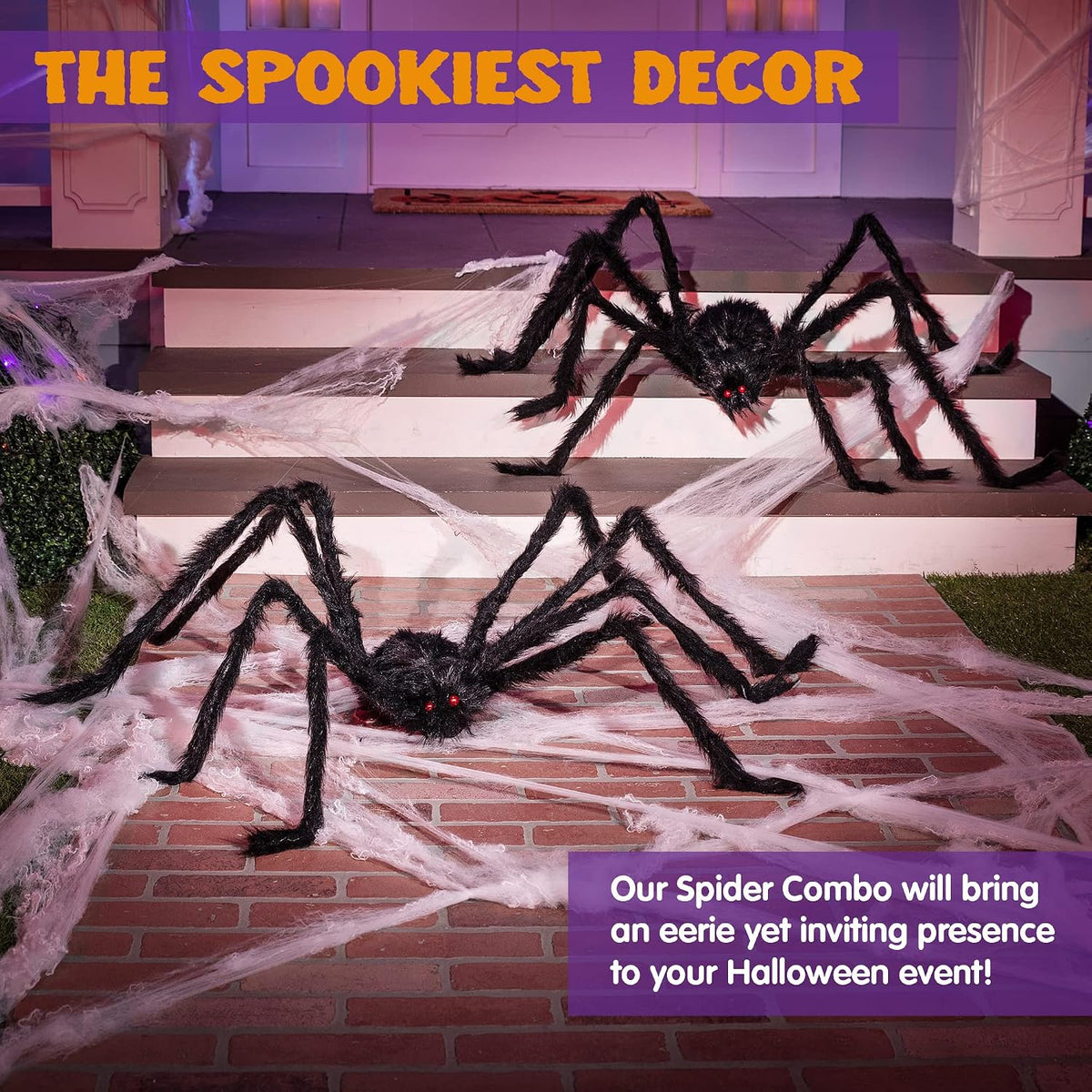 JOYIN 3 Pcs Halloween Spiders Outdoor Decoration, Halloween Decor Outside, 5 ...