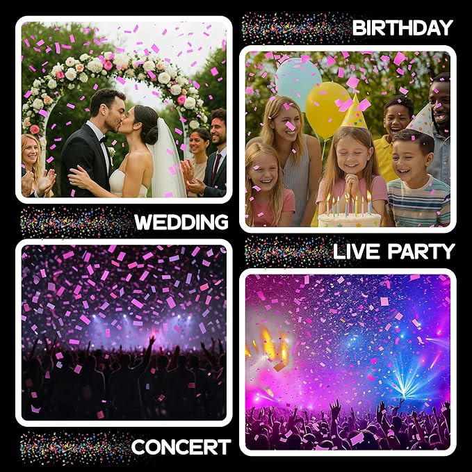 Ultimate Confetti, Pink Biodegradable Confetti - Rectangular Fluttering Tissue Paper Confetti for Cannon and Launcher use – Best for Gender Reveal, Parties, Concerts and Weddings - 20 lb, 320 oz