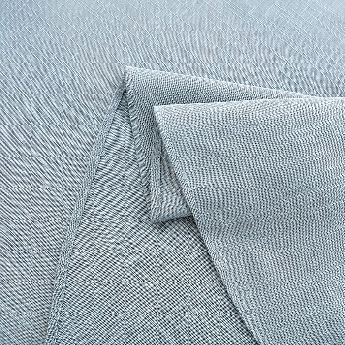 maxmill Lux Faux Linen Tablecloth with Slubby Yarn Textured Weaves Wrinkle Resistant Anti-Shrink Soft Table Cloth for Kitchen Dining Restaurant Tabletop for Event Dinner Round 70 Inch Slate Blue