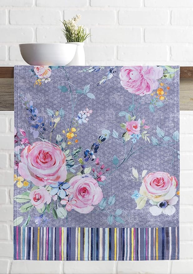 Maison d' Hermine Table Runner 100% Cotton Double Layer Table Runners 72 inches Long Decorative for Home Dining Party Wedding Bridal Shower Spring Summer (Sweet Rose Lavender - Lush, 14.50" x 72")