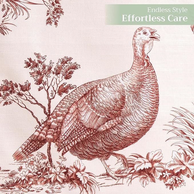 Maison d' Hermine Table Runner 100% Cotton Single Layer Table Runners 48 inches Long for Thanksgiving Christmas Decorations Home Kitchen Dining Party Wedding (Holy Jouy - Brown, 14.5" x 48")