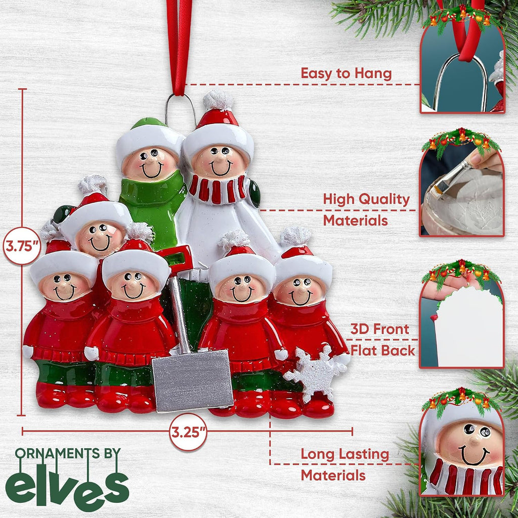 Personalized Family Christmas Ornaments - Custom Ornaments Family of 7 Christmas Ornament 2026 Holiday Family Ornament Customized Hanging Christmas Ornaments Family of 7 Ornaments for Christmas Tree
