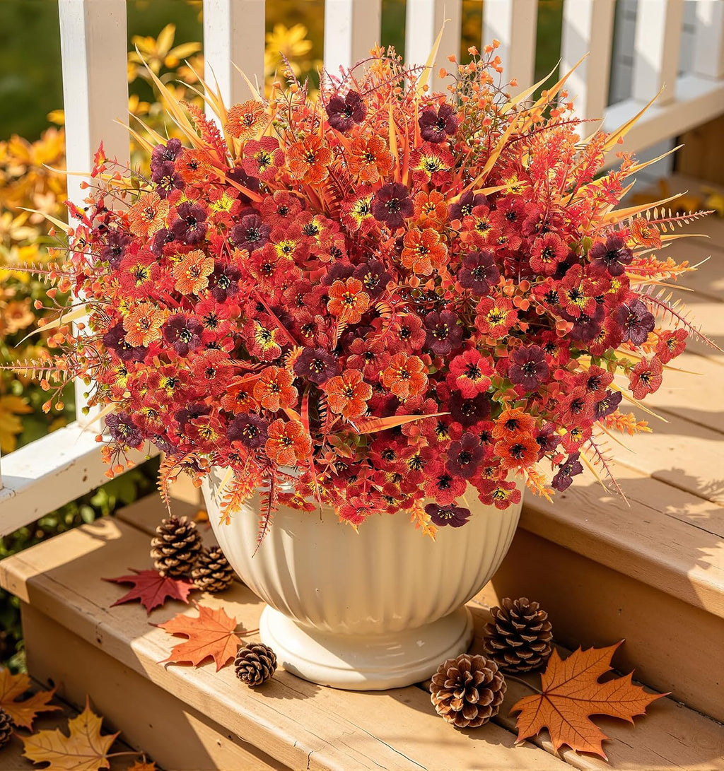 alupssuc 24pcs artificial fall flowers for outdoors decor, main product view