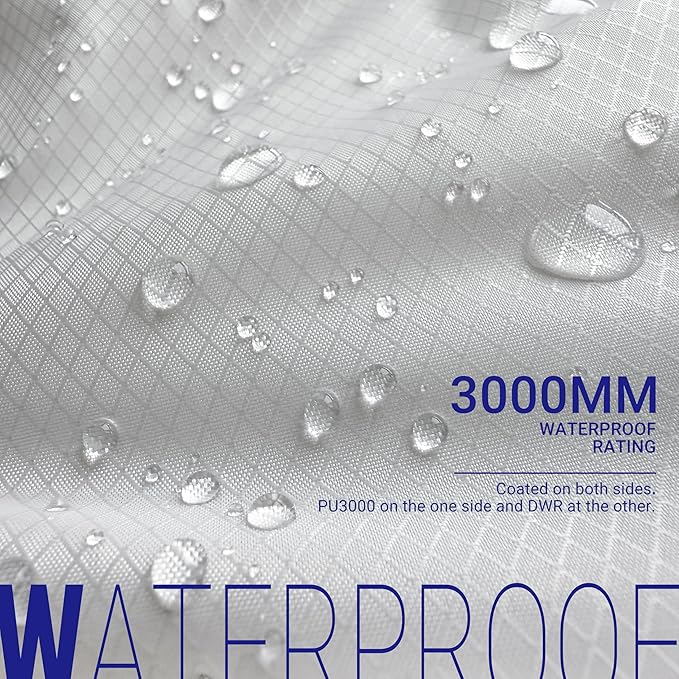 emma kites Black Ripstop Nylon PU3000 Waterproof 1.9 oz 70D Diamond Grid Tear Resistant for Tent Rainfly Rain Kilt Poncho Dry Bag Backpack Bike Cover (Selvedge Removed) Pre-Cut 3 Yard
