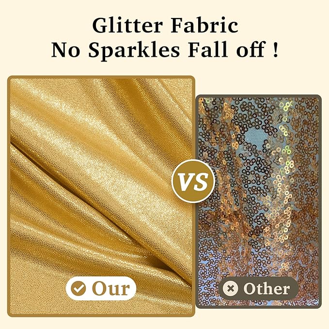 20ft x 10ft Gold Sequin Backdrop Curtain for Parties, Wrinkle Free Thick Glitter Photo Backdrop Drapes 4 Panels 5x10FT Back Drop Cloth Shiny Fabric for Wedding Birthday Photography Background
