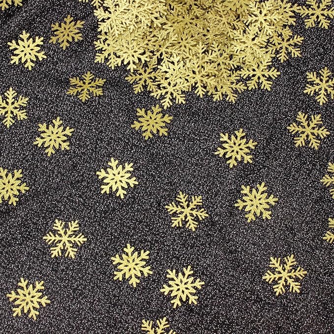 200PC Snowflake Party Decorations Gold Glitter Christmas Confetti Paper Snowflakes Table Confetti For Winter Holiday Birthday Baby Shower Party Decor
