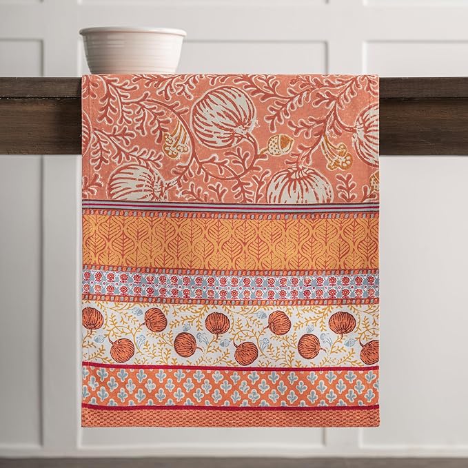 Maison d' Hermine Table Runner 100% Cotton Double Layer Table Runners 72 inches Long for Thanksgiving Christmas Decorations Home Kitchen Dining Party Wedding (Harvest Festival, 14.5" x 72")