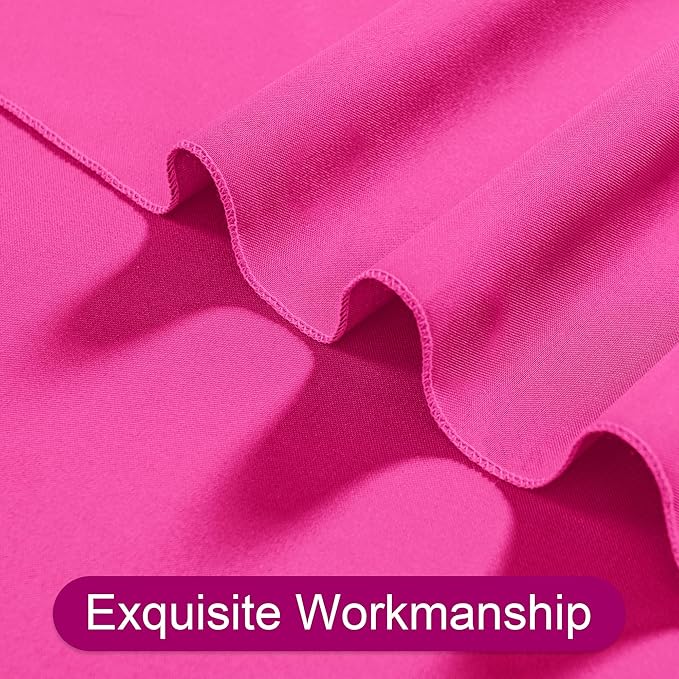 DWCN 10x10 FT Fuchsia Backdrop Curtains for Parties, Photography Backdrop Drapes with Rod Pockets for Wedding Decorations Stage Birthday Family Gatherings, 2 Panels 5ft x 10ft