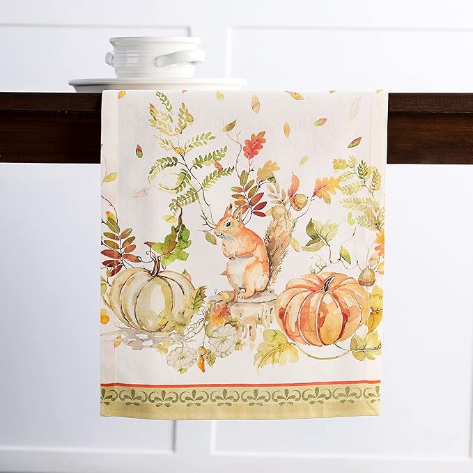 Maison d' Hermine Table Runner 100% Cotton Single Layer Table Runners 108 inches Long Decorative for Home Kitchen Dining Party Baby Shower Wedding Bridal Shower (Pumpkin Passion, 14.50" x 108")