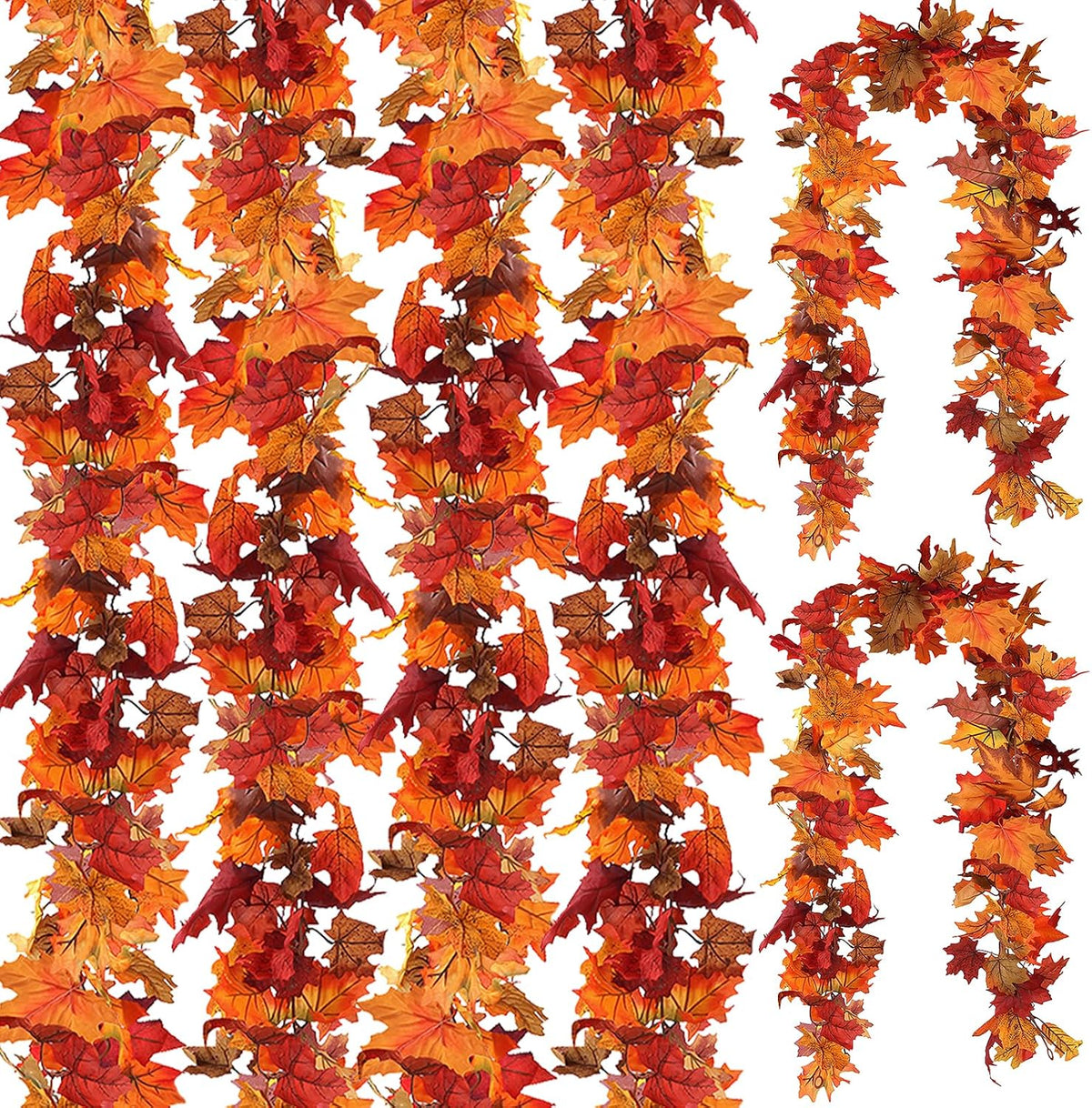 cqure 6 pack fall leaf garland, total 35ft shown in use