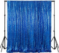 ShinyBeauty 20ftx10ft Sequins Fabric Backdrop Curtain-Royal Blue