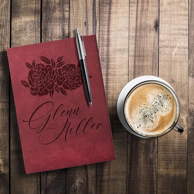 Personal Leather Journal Notebooks | 12 Design, 9 Color - Blue | Journal for Women, Men - Custom Notebook to Write in - Diary for Girls, Women - Personalized Gift Idea for Girl, Boy, Mom and Dad