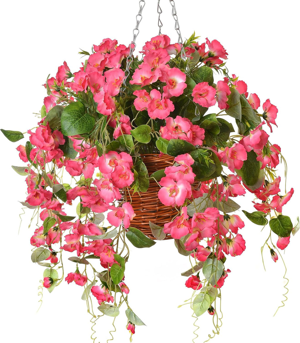 artificial fake hanging hibiscus flowers plants baskets for, main product view