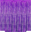 10 Pack Purple Backdrop Curtain 3.2ft x 8.2ft Metallic Tinsel Foil Fringe Curtains Photo Booth Background for Birthday Party Decoration Baby Shower Engagement Wedding Christmas Decoration (Purple)