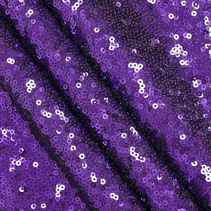 Eternal Beauty Purple Sequin Backdrop, 6x8 Ft Halloween Glitter Background Curtains for Shimmer Photography Party Wedding Birthday Back Drop Decor