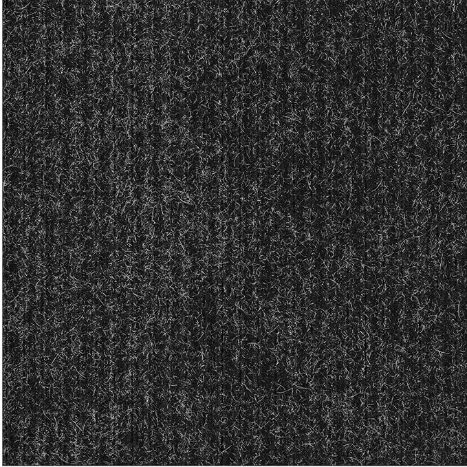 Ottomanson 3'11" x 6' Mud Mat Area Rug Scraper Carpet - Non-Slip, Dirt Trapping for Indoor & Outdoor Use - Ideal for Entryway, Garage, Kitchen, Patio & High-Traffic Areas, Black