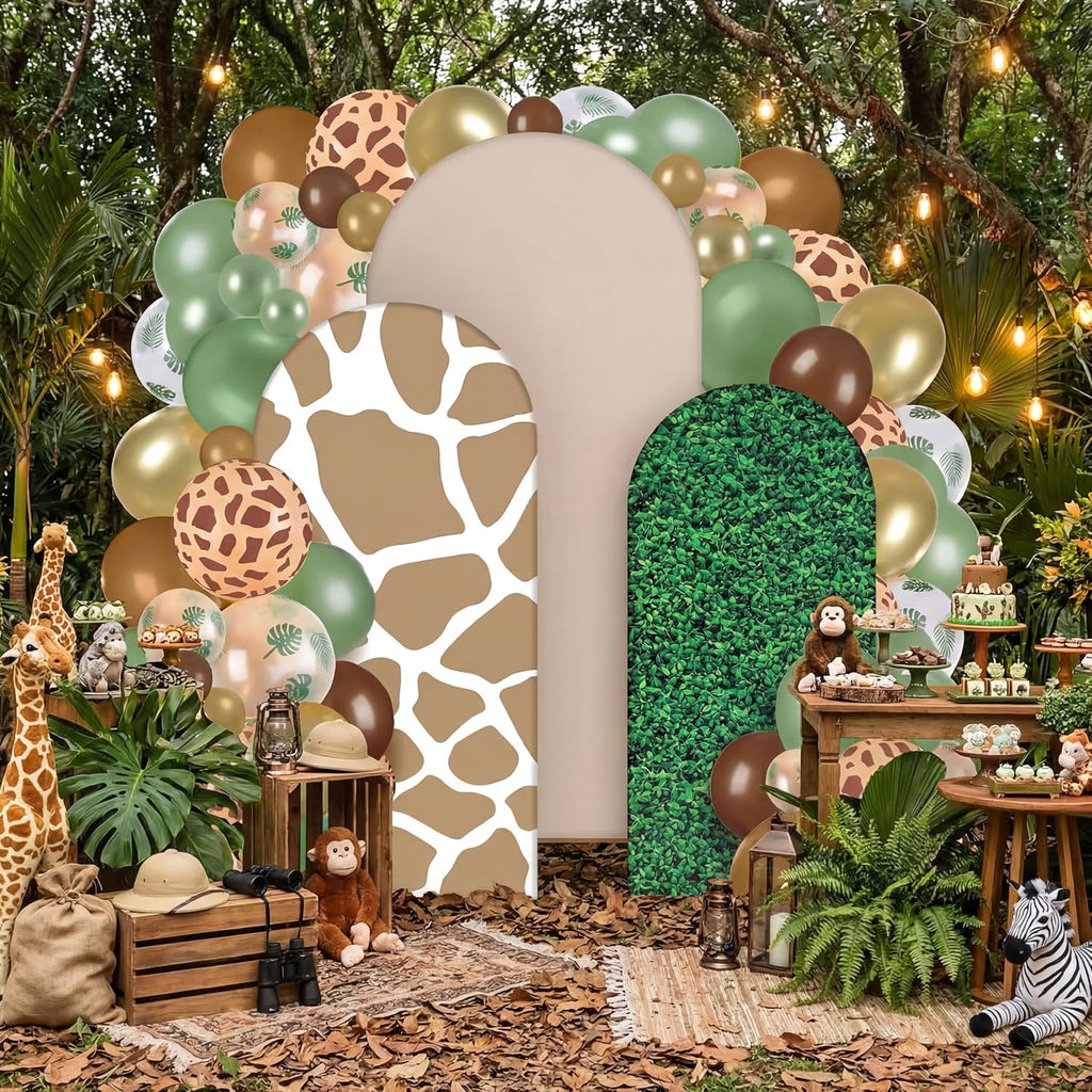 foilswirl 34 pcs jungle party decor 4ft 5ft, close-up detail