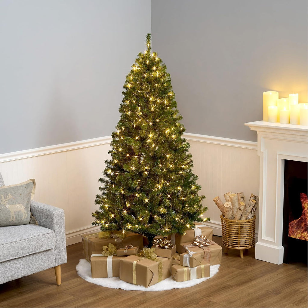 national tree company 6ft pre-lit north valley spruce shown in use