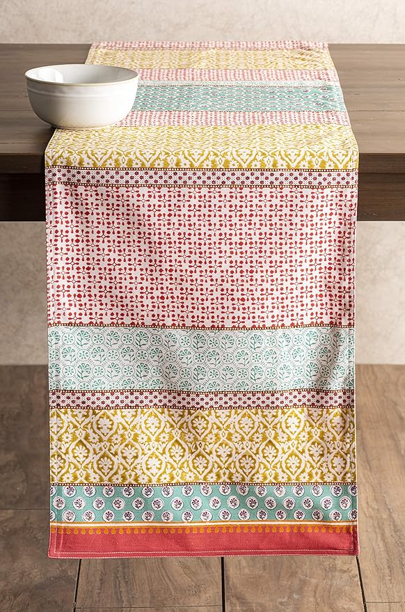 Maison d' Hermine Table runner 100% Cotton Double Layer Table Runners 108 inches long Decorative for Home Kitchen Dining Party Baby Shower Wedding Bridal Shower Spring Summer (Provence, 14.50" x 108")
