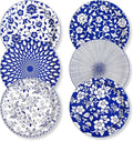 90 Pcs Paper Plates 10 Inch Bulk Thick Heavy Duty Disposable Plates Printed Blue and White Plate for Party, Wedding, Birthday, Tea, Picnic Barbecue, Everyday Use, Soak Proof, Cut Proof