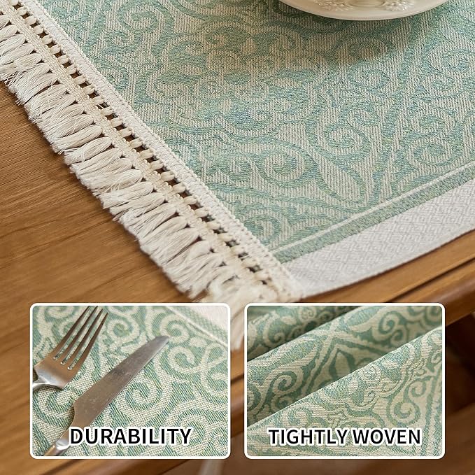 Placemats Set of 4,Waterproof Placemat with Tassel Fringe,Boho Placemats for Coffee Table Western Restaurant
