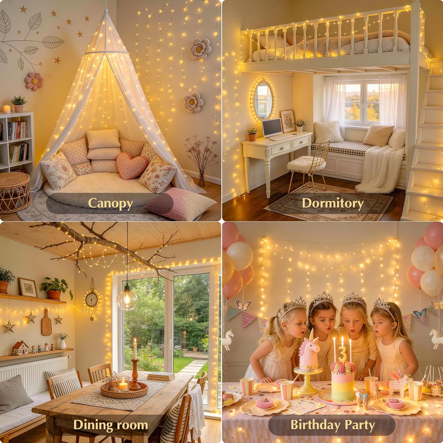 JMEXSUSS USB Fairy Lights for Bedroom,33ft 100 LED Classroom Lights Plug in | Mini Twinkle Lights with Remote,Indoor String Lights for Dorm Girl's Room Birthday Party Decor, Silver Wire, Warm White,Timer