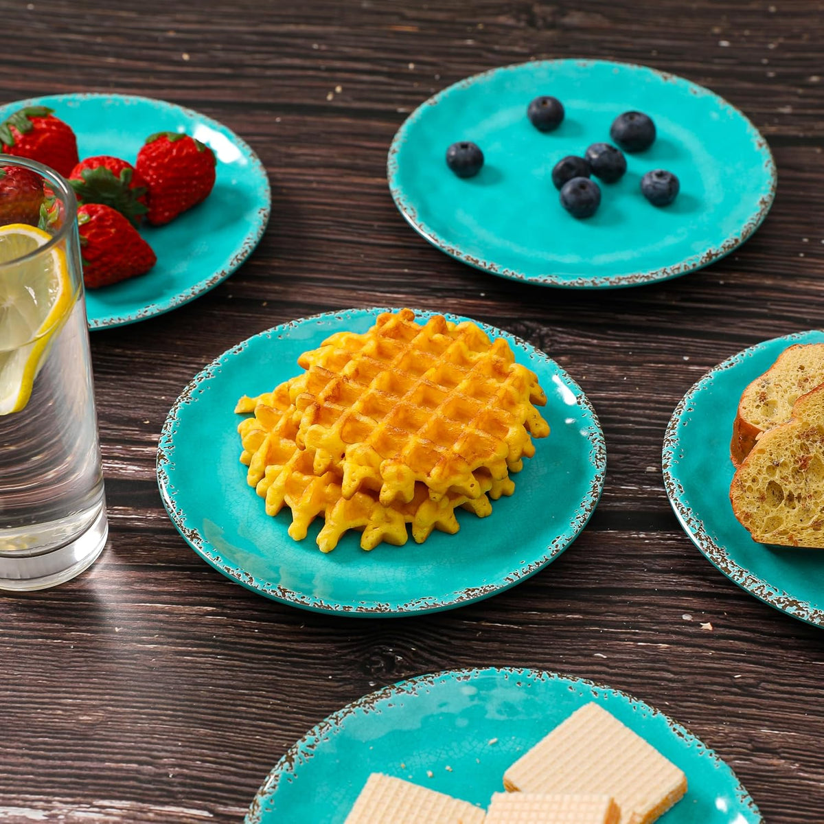 Farmhouse Melamine 6 Inch Appetizer plate, Small Serving Dinnerware/Snack/Par...