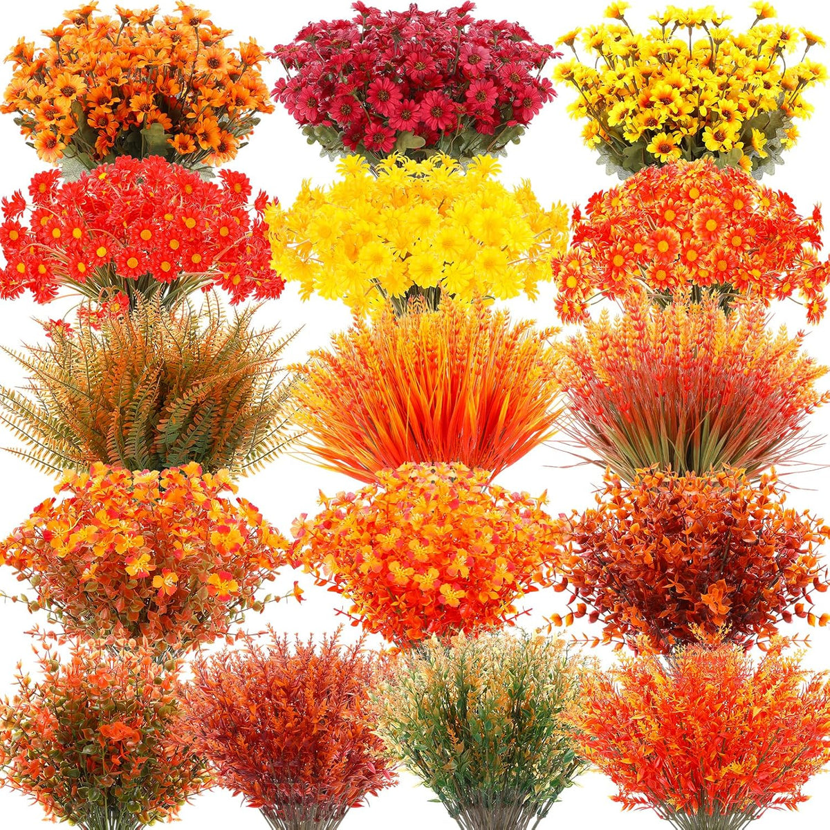 zeyune 64 bundles artificial fall flowers bulk fake, main product view