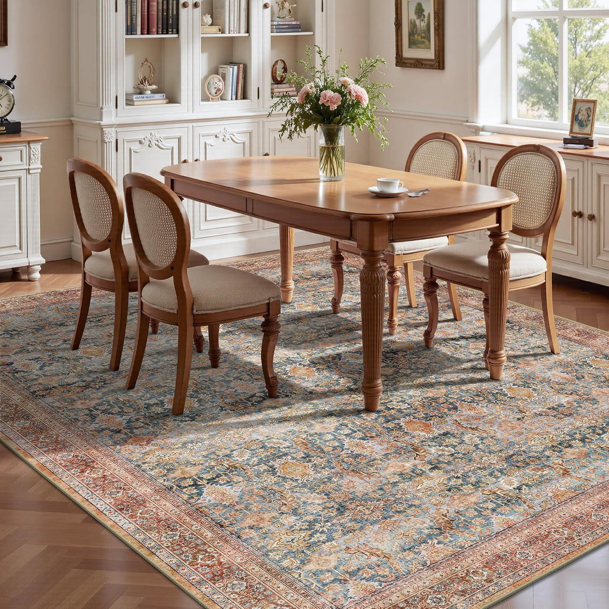 8x10 Area Rugs for Living Room - Washable Vintage Retro Large Rug, Soft Ultra...