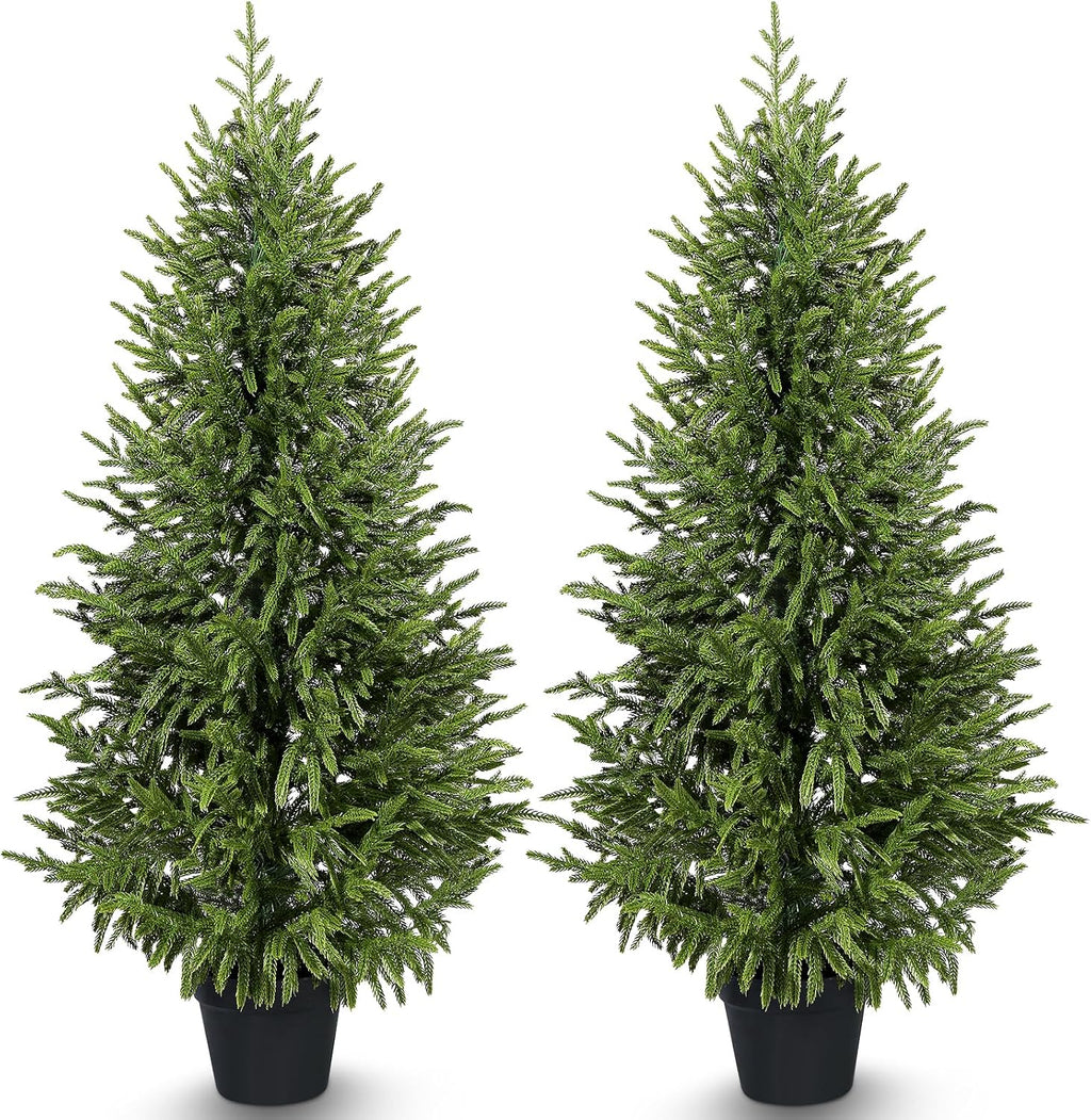 4ft 2pack artificial cedar topiary trees 2 pack,real, main product view
