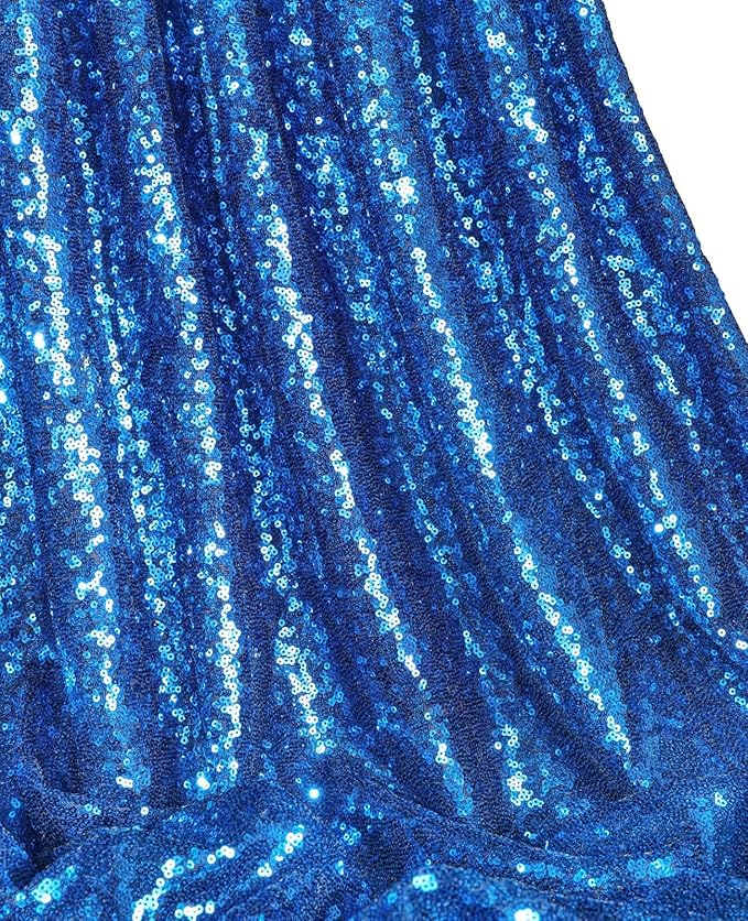 QueenDream Rectangle Wedding Tablecloth Royal Blue- 90x132 Inch Sequin Fabric Table Cloths Rectangle Cover Birthday Parties Holiday Decorations