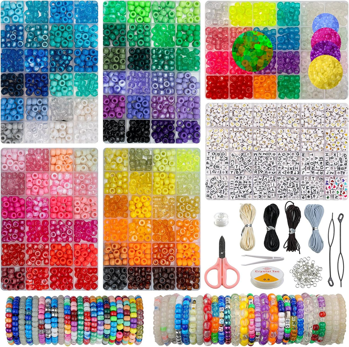 veylo 5000+ pony beads & kandi kit for, main product view