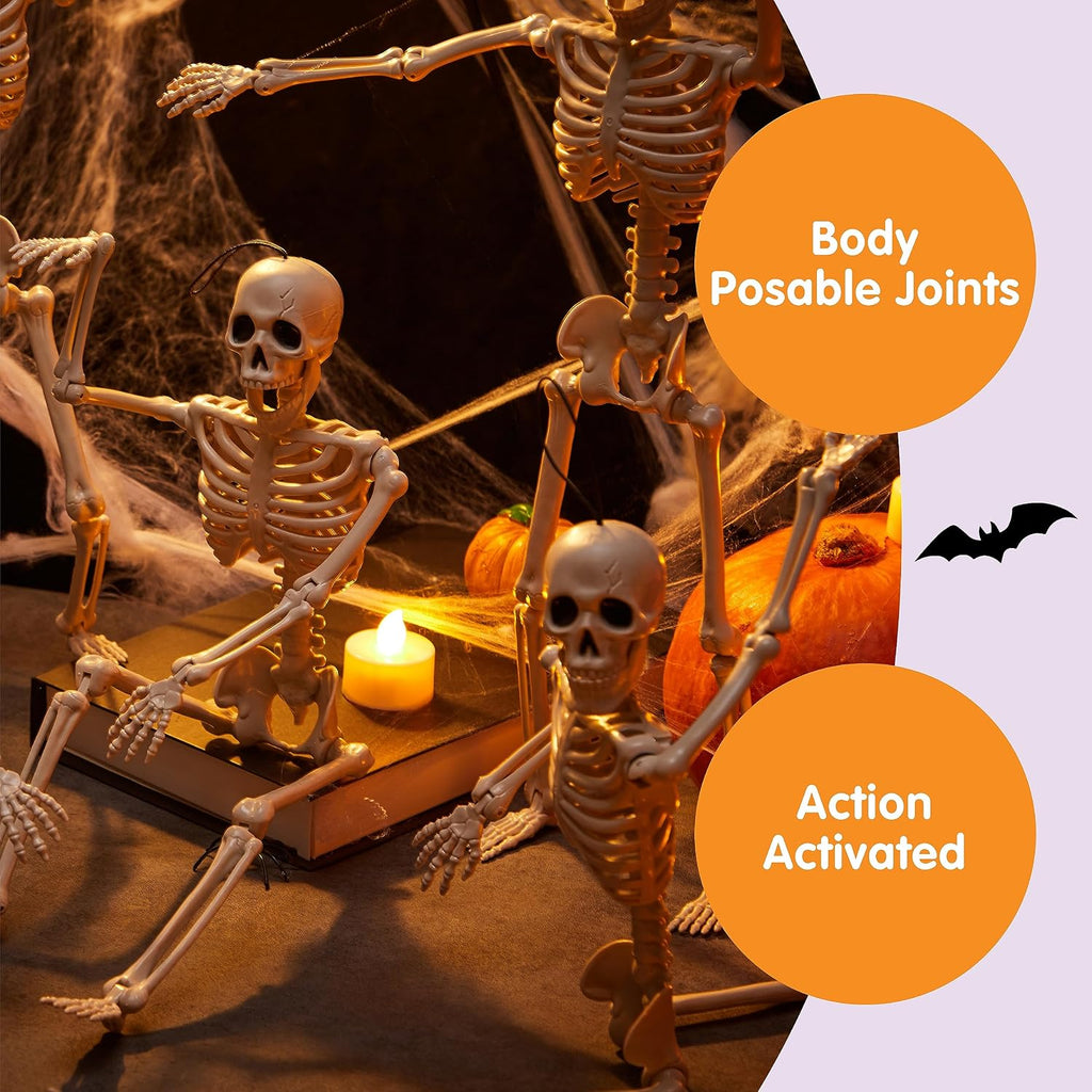 joyin 5 pcs posable halloween skeleton decor 16, front angle view