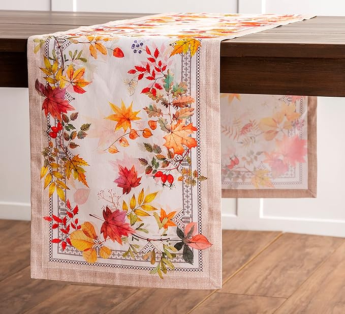 Maison d' Hermine Table Runner 100% Cotton Single Layer Table Runners 60 inches Long for Thanksgiving Christmas Decorations Home Kitchen Dining Party Wedding (Amarante, 14.5" x 60")