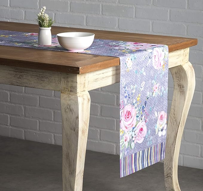 Maison d' Hermine Table Runner 100% Cotton Single Layer Table Runners 72 inches Long Decorative for Home Dining Party Wedding Bridal Shower Spring Summer (Sweet Rose Lavender - Lush, 14.50" x 72")