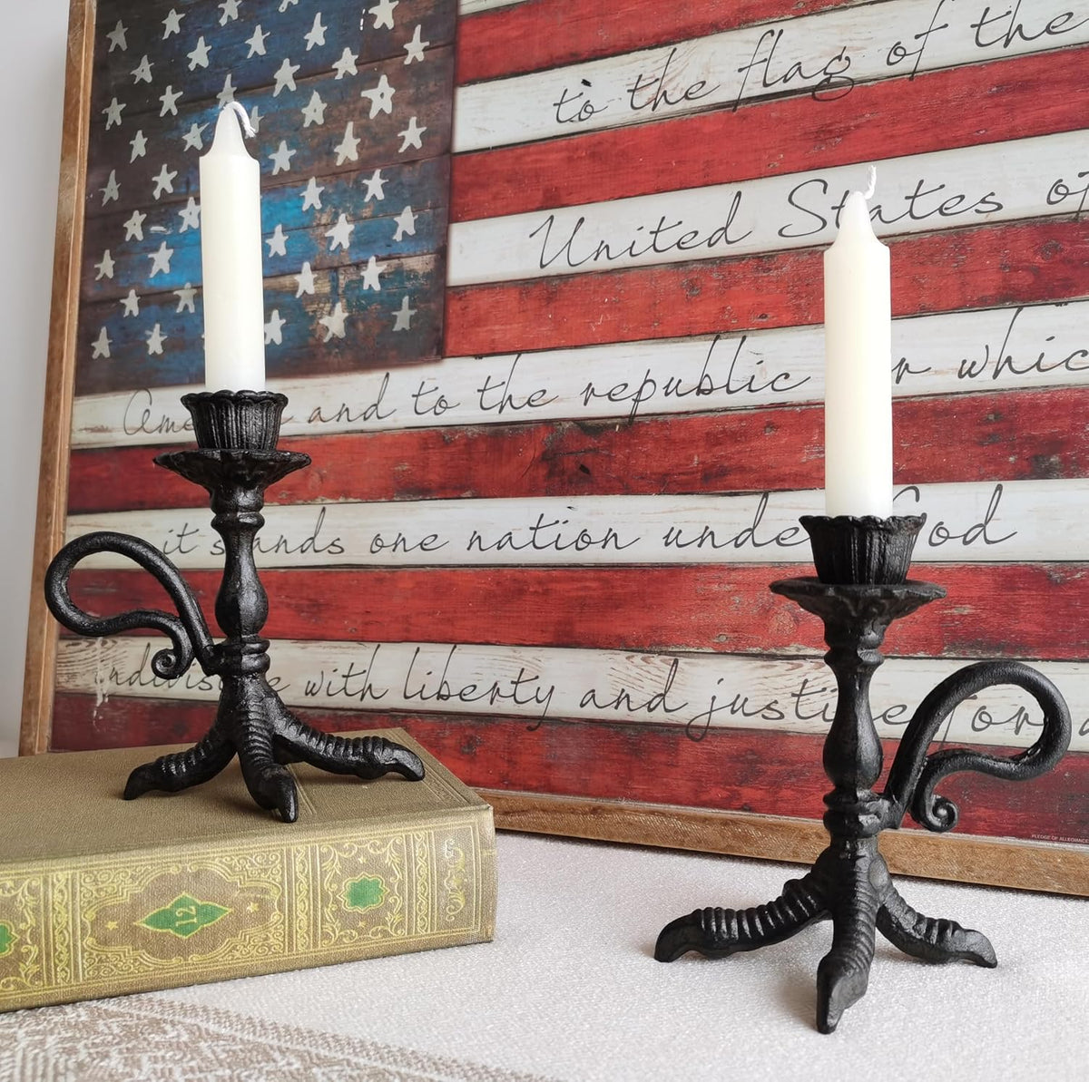 Claw Foot Candlestick Holders - Feet Taper Candle Holders, Black Candlesticke...