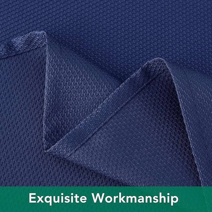 Biscaynebay Textured Fabric Square Tablecloths 90x90 Inches, Navy Water Resistant Card Table Cloth Folding Table Cover for Dining, Kitchen, Wedding and Parties etc. Machine Washable