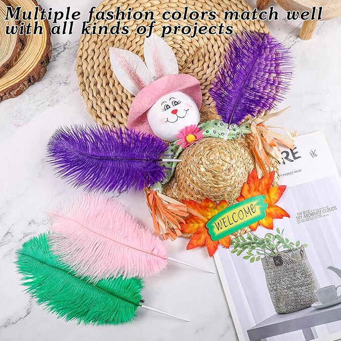 SOGUGOM Purple Craft Ostrich Feathers - 30PCS 6-8 inch Small Ostrich Feathers Kit for Dream Catchers, Hats and Mardi Gras(Purple)