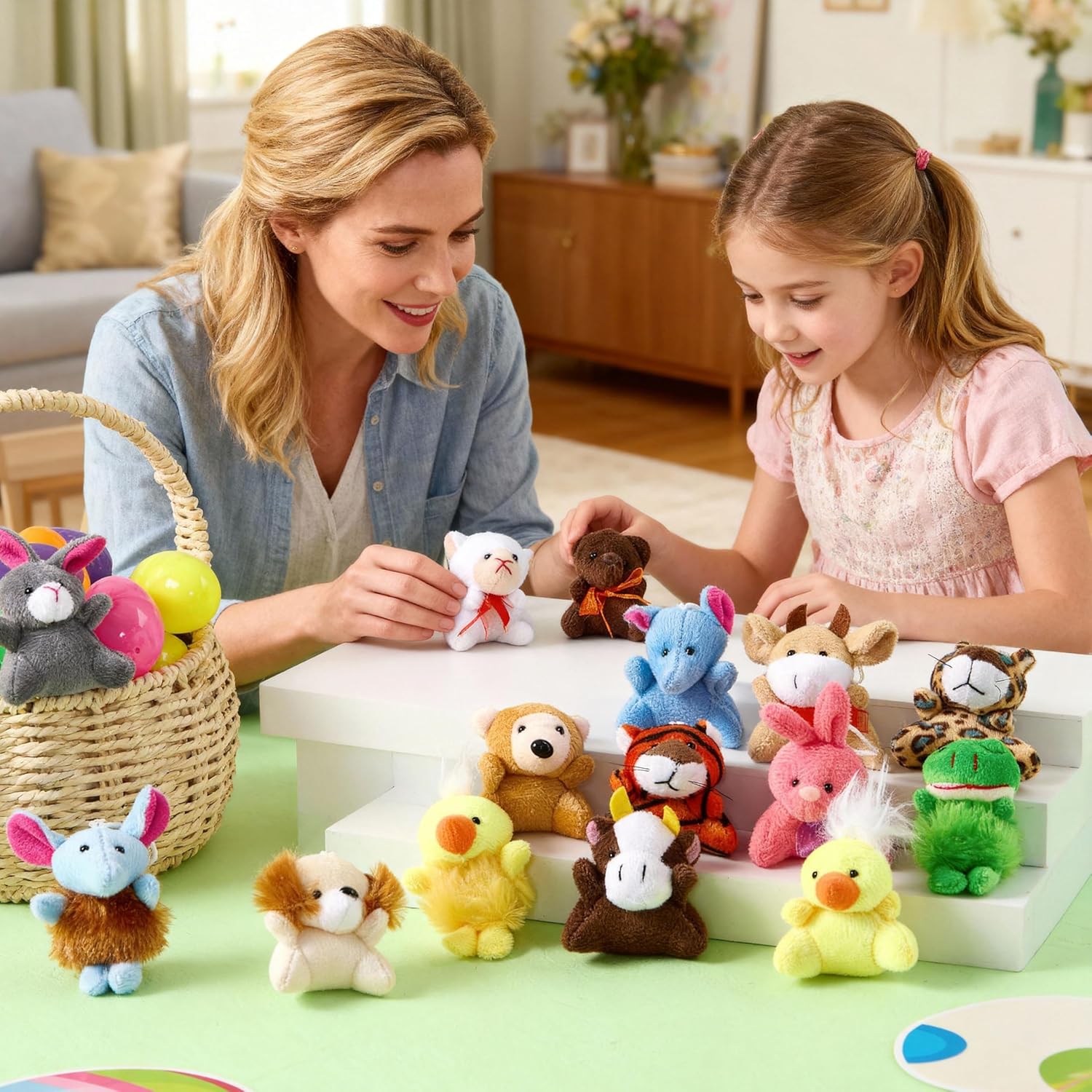 JOYIN 24 Pack Mini Animal Plush Toy Assortment (24 Units 3" Each), Animals Keychain Decoration for Kids, Small Stuffed Animal Bulk for Kids, Carnival Prizes, School Gifts, Party Favor Goodie Bags
