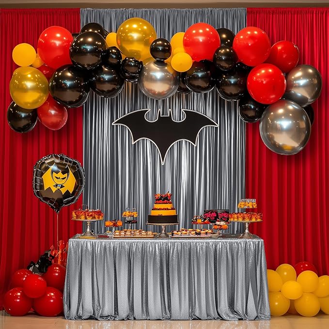 Outpain Thick 30 ft x 10 ft Black Black Sequin Backdrop Curtain for Parties, Wrinkle Free Glitter Photo Backdrop Drapes 6 Panels 5x10ft Black Black Back Drop Cloth for Wedding Photography Background