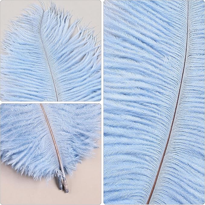 THARAHT Light Purple Ostrich Feathers 12pcs Natural Bulk 8-10Inch 20cm-25cm for Crafts Wedding Party Centerpieces Easter Gatsbi and Home Decoration Feathers