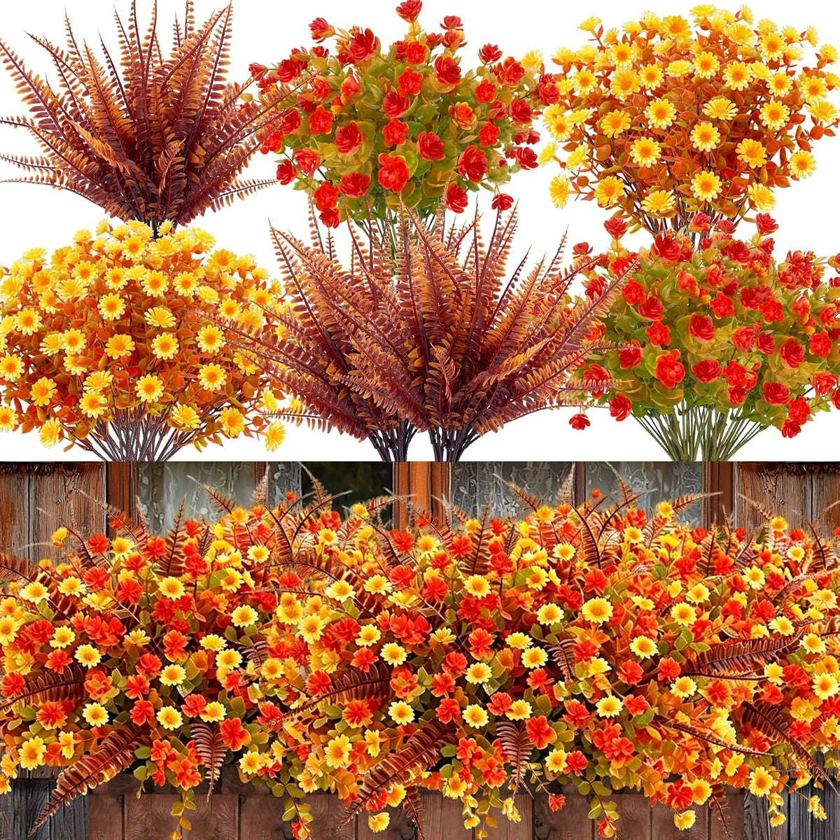 20 bundles artificial fall flowers for outdoors fall, main product view